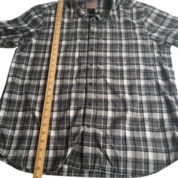 5.11 Tactical Shirt Mens Large Gray Plaid Short Sleeve Snap  Up Outdoor Camp - Picture 4 of 13